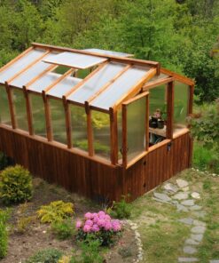 8x12 Cedar Greenhouse in the garden