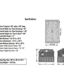 8x12 specs Cedar Greenhouse