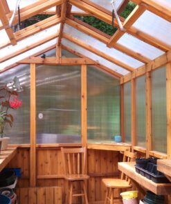 Cedar Greenhouse 8x12 inside view