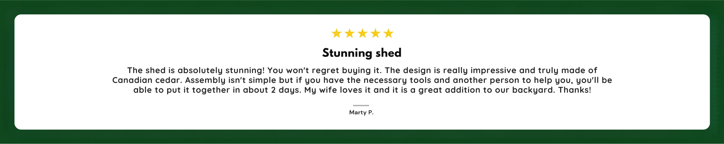 Customer Review for Sunshed 8x12 Garden Shed