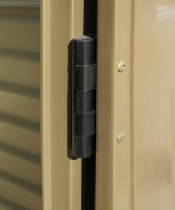 Duramax 10.5x8 Woodbridge Plus w Foundation 40214 hinge close up view