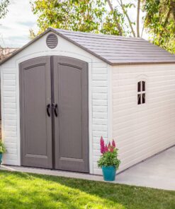 Lifetime 8x15 Outdoor Storage Shed 60075 backyard