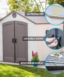 Lifetime 8x15 Outdoor Storage Shed 60075 features