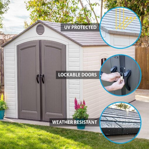 Lifetime 8x15 Outdoor Storage Shed 60075 features