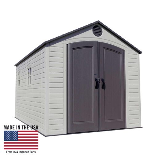 Lifetime 8x15 Outdoor Storage Shed 60075 left front angle