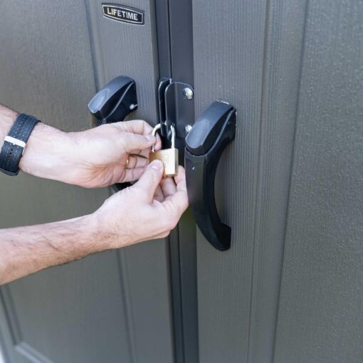 Lifetime 8x15 Outdoor Storage Shed 60075 lock