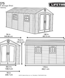 Lifetime 8x15 Outdoor Storage Shed 60075 specs