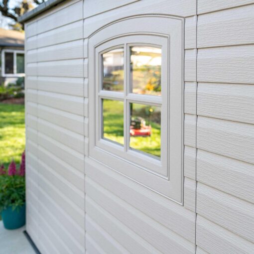 Lifetime 8x15 Outdoor Storage Shed 60075 window