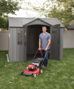 Lifetime 10 Ft X 8 Ft Outdoor Storage Shed 60330 shed with person