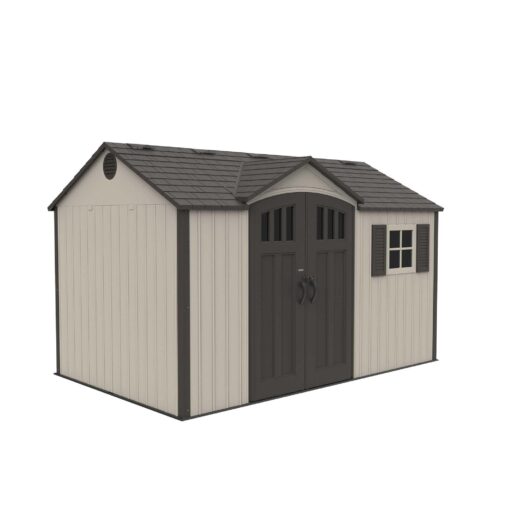 Lifetime 12.5 Ft. X 8 Ft. Outdoor Storage Shed 60223 front side view