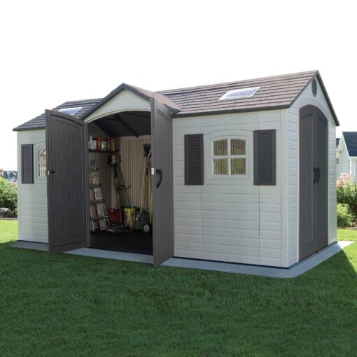 Lifetime 15 Ft. x 8 Ft. Outdoor Storage Shed 60079 backyard