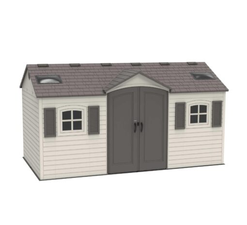 Lifetime 15 Ft. x 8 Ft. Outdoor Storage Shed 60079 front angle