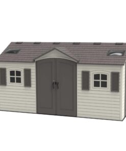 Lifetime 15 Ft. x 8 Ft. Outdoor Storage Shed 60079 other front angle