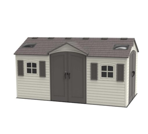 Lifetime 15 Ft. x 8 Ft. Outdoor Storage Shed 60079 other front angle