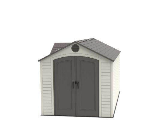 Lifetime 15 Ft. x 8 Ft. Outdoor Storage Shed 60079 side door angle