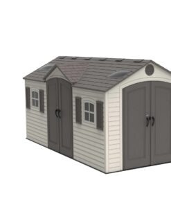 Lifetime 15 Ft. x 8 Ft. Outdoor Storage Shed 60079 top side angle