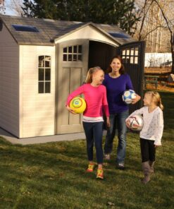 Lifetime Outdoor Storage Shed 60178 closed front view