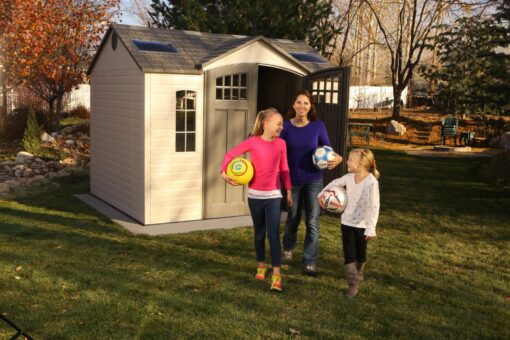 Lifetime Outdoor Storage Shed 60178 closed front view