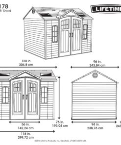 Lifetime Outdoor Storage Shed 60178 technical drawing