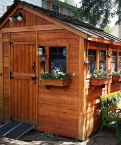 Outdoor 8x8 Sunshed Garden Shed with flowers 1