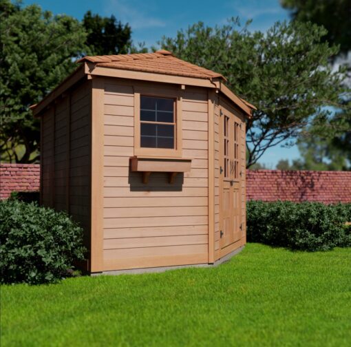 Outdoor Penthouse Garden Shed 9x9 grassy area