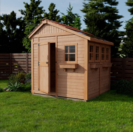 partial door open Sunshed Garden Shed 8x8 2