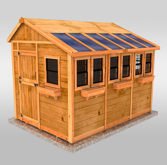 Sunshed 8x12 Wood Shed Plywood Roof Option